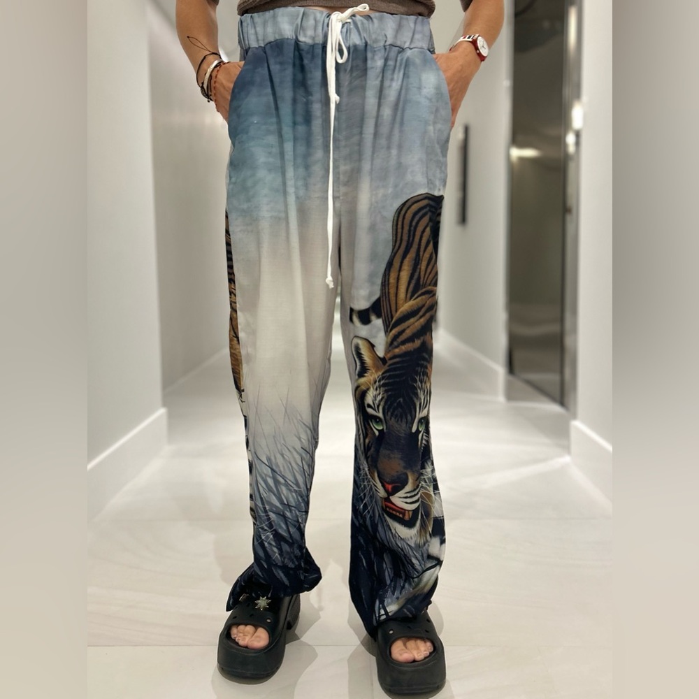 Blanco de Ibiza by Isabel Tavares Gorgeous Tiger Print Pants Size M